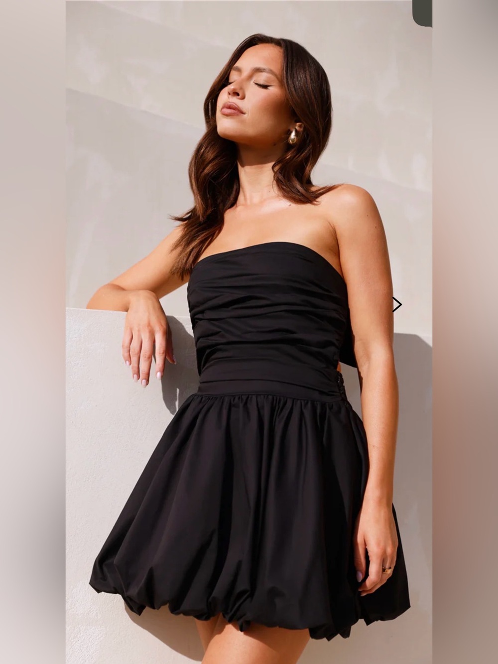 HELLO MOLLY UPON A CLOUD STRAPLESS MINI DRESS BLACK Size M